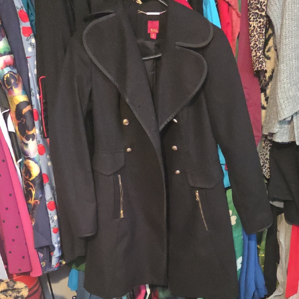 G.I.L.I. Black Double-Breasted Trench Coat